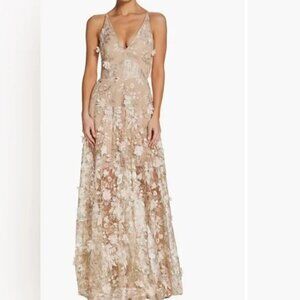 Sidney Gown Dress the Population- Pink Floral Medium, New With Tags, Never Worn